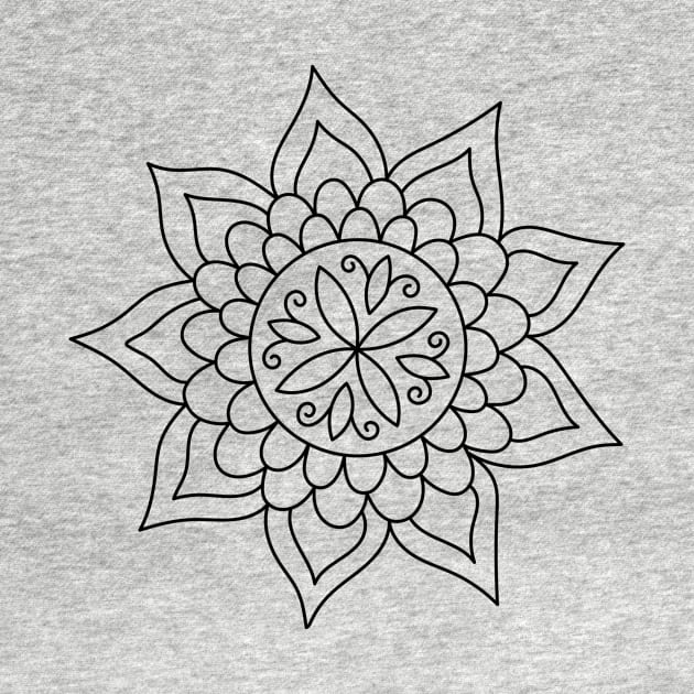 Monochrome Bloom - Mandala Flower by annagrunduls